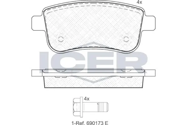 ANDEL fékbetétkészlet, tárcsafék - 181904 - TothCarparts