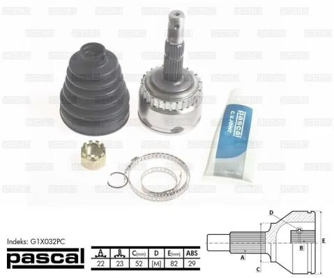 PASCAL csuklókészlet, hajtótengely - G1X032PC - TothCarparts