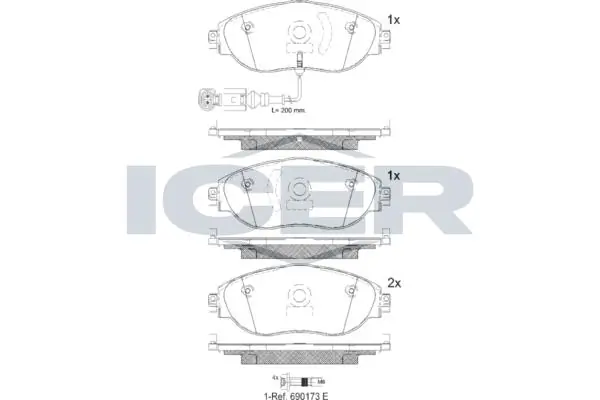 ANDEL fékbetétkészlet, tárcsafék - 182018 - TothCarparts