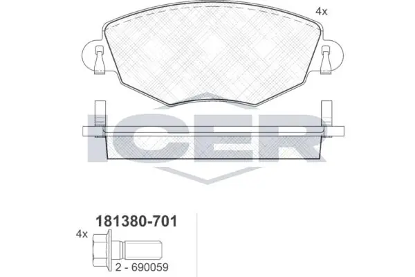 ANDEL fékbetétkészlet, tárcsafék - 181380-701 - TothCarparts