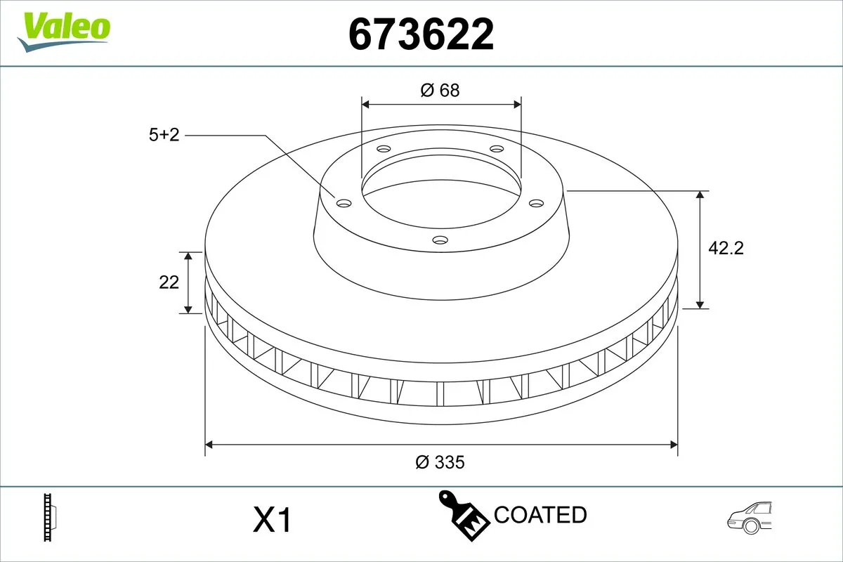 VALEO féktárcsa - 673622 - TothCarparts
