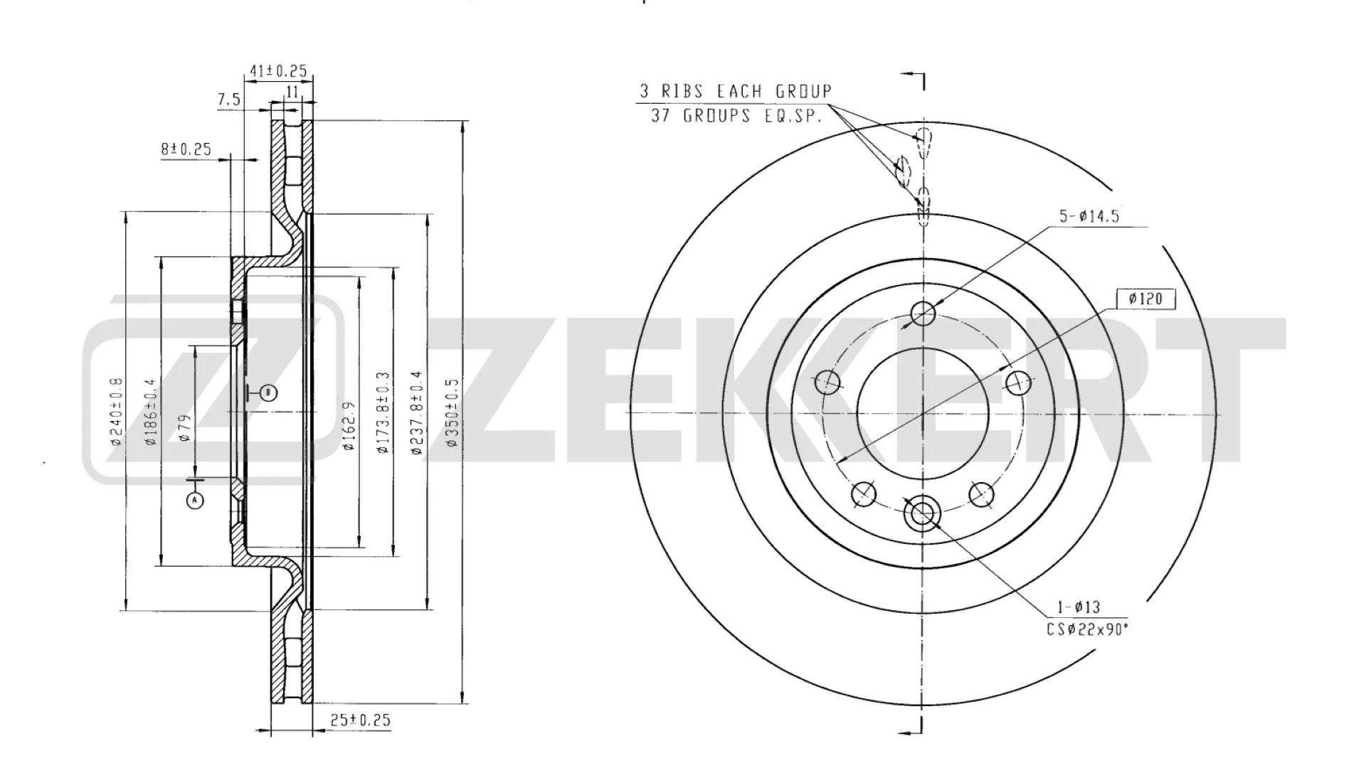 ZEKKERT féktárcsa - BS-6463B - TothCarparts
