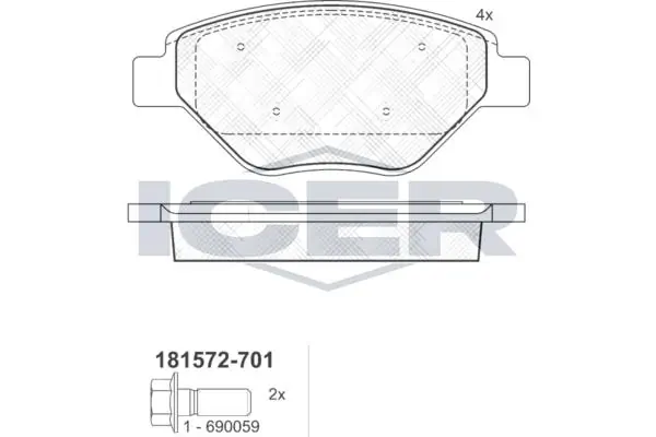 ANDEL fékbetétkészlet, tárcsafék - 181572-701 - TothCarparts