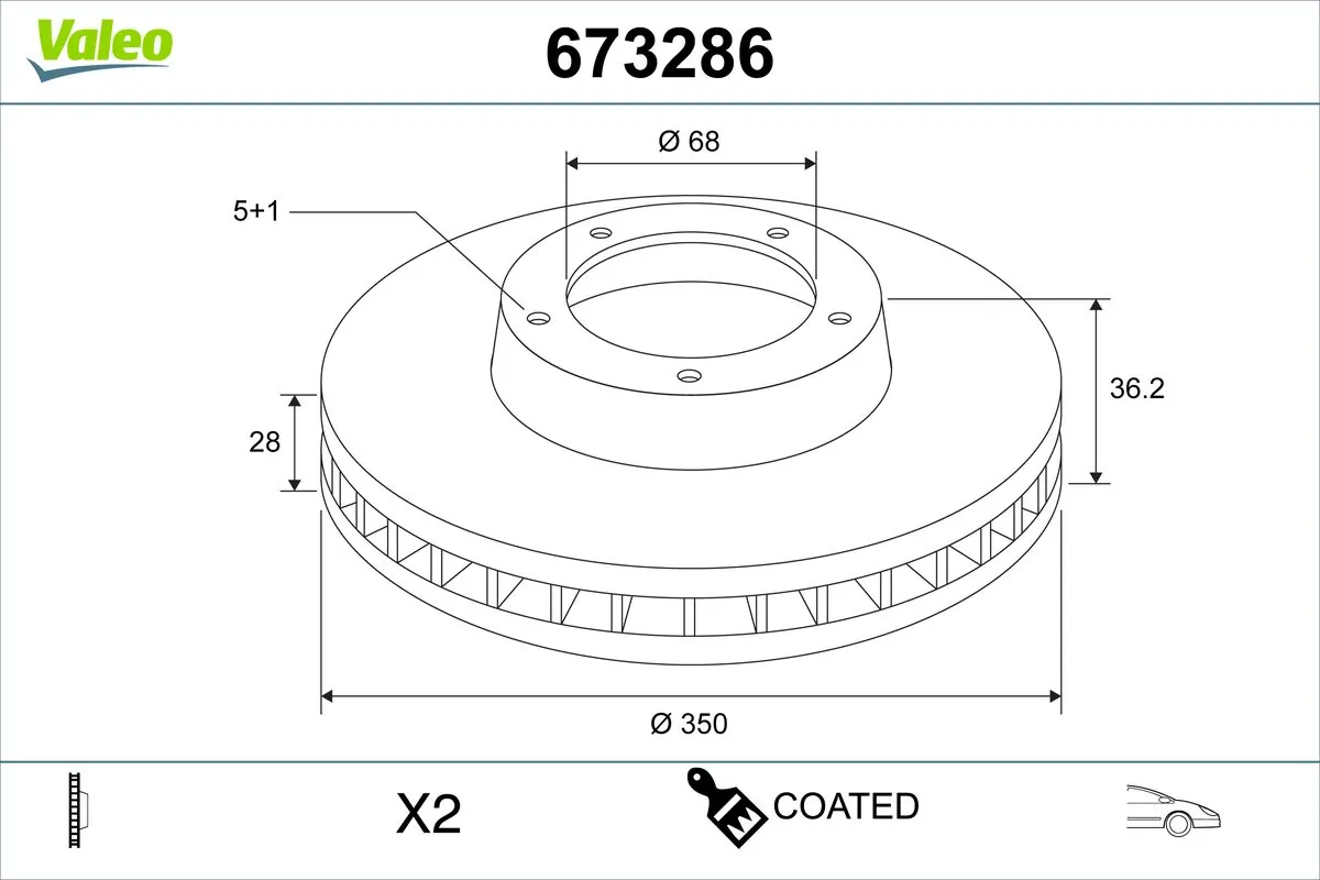 VALEO féktárcsa - 673286 - TothCarparts