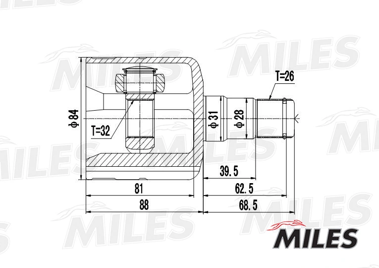 MILES csuklókészlet, hajtótengely - GA10010 - TothCarparts