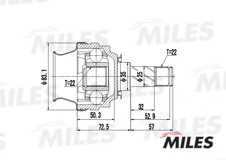 MILES csuklókészlet, hajtótengely - GA10021 - TothCarparts