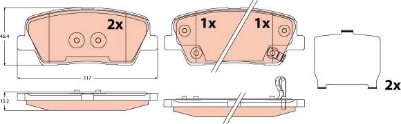 TRW fékbetétkészlet, tárcsafék - GDB2621 - TothCarparts