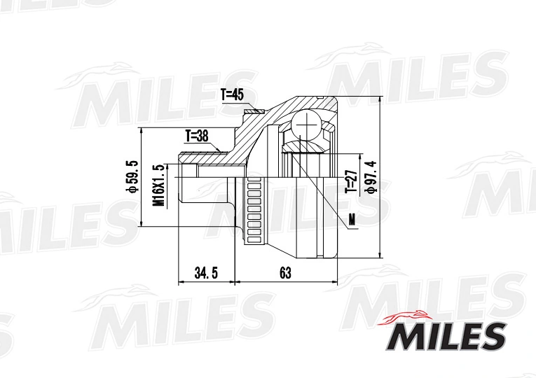 MILES csuklókészlet, hajtótengely - GA20028 - TothCarparts