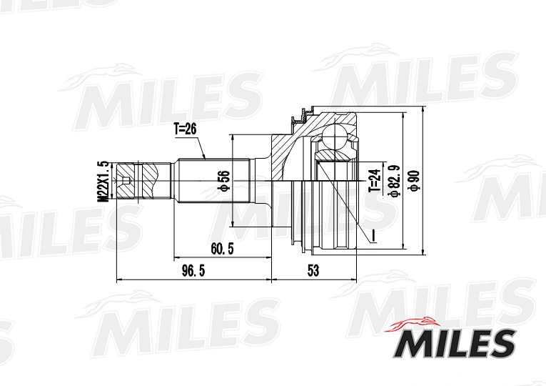 MILES csuklókészlet, hajtótengely - GA20464 - TothCarparts