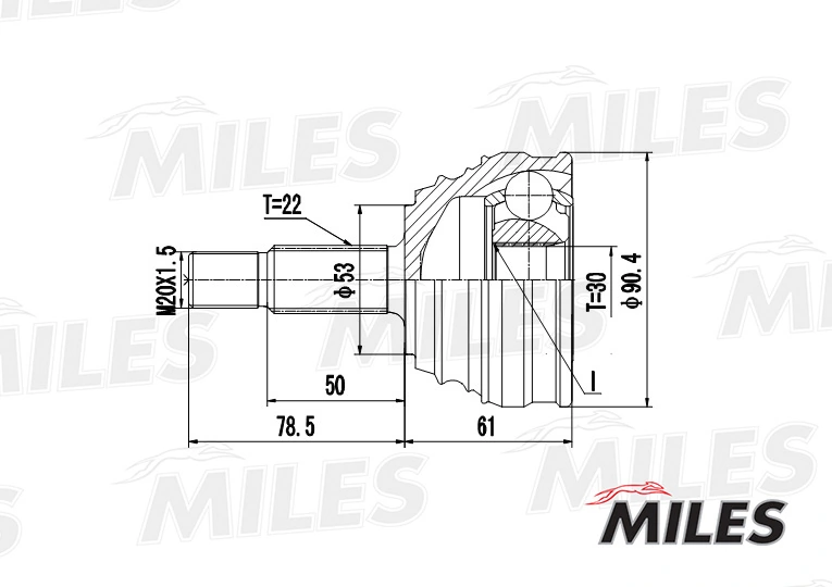 MILES csuklókészlet, hajtótengely - GA20517 - TothCarparts