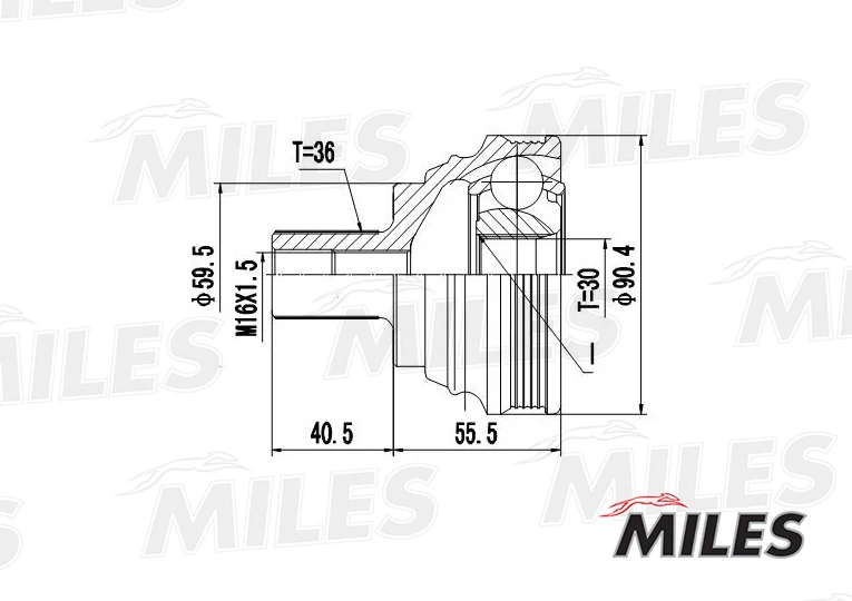 MILES csuklókészlet, hajtótengely - GA20603 - TothCarparts