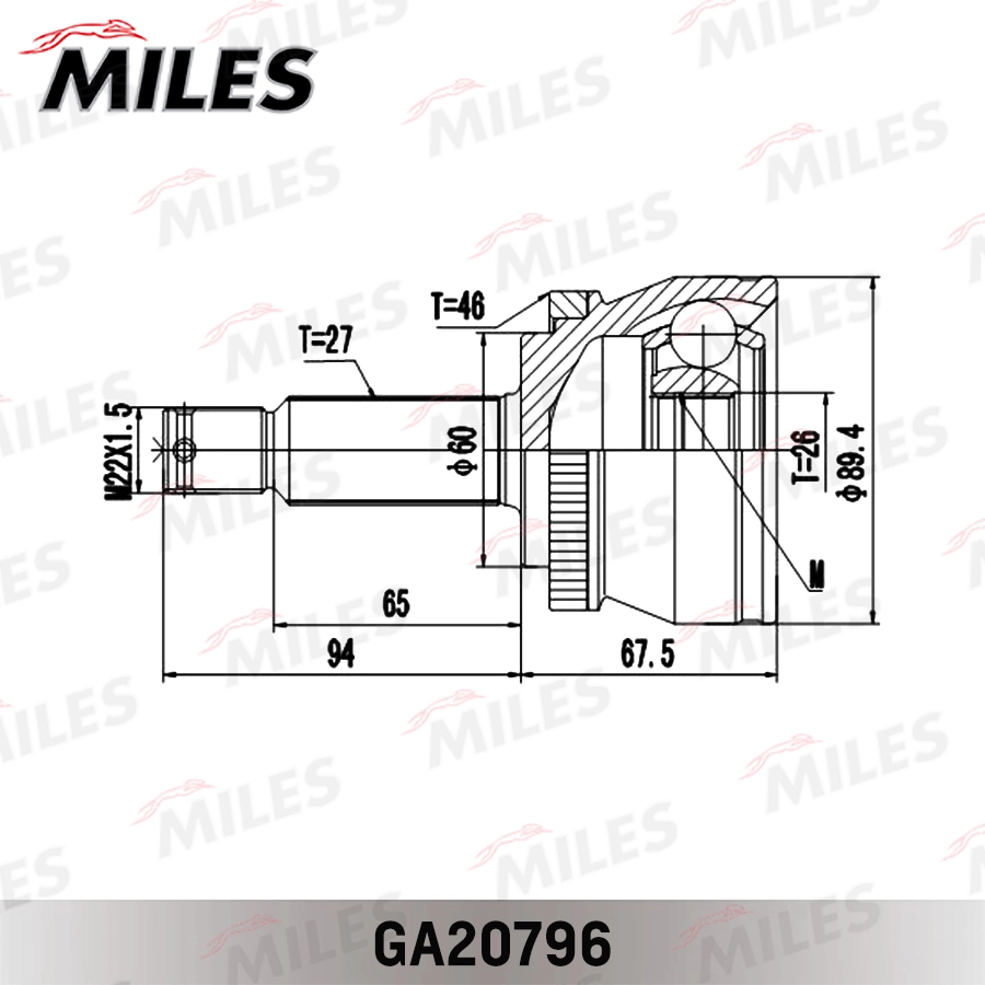 MILES csuklókészlet, hajtótengely - GA20796 - TothCarparts