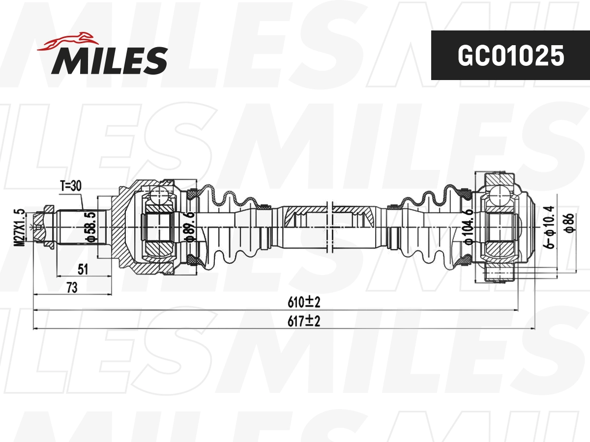 MILES hajtótengely - GC01025 - TothCarparts