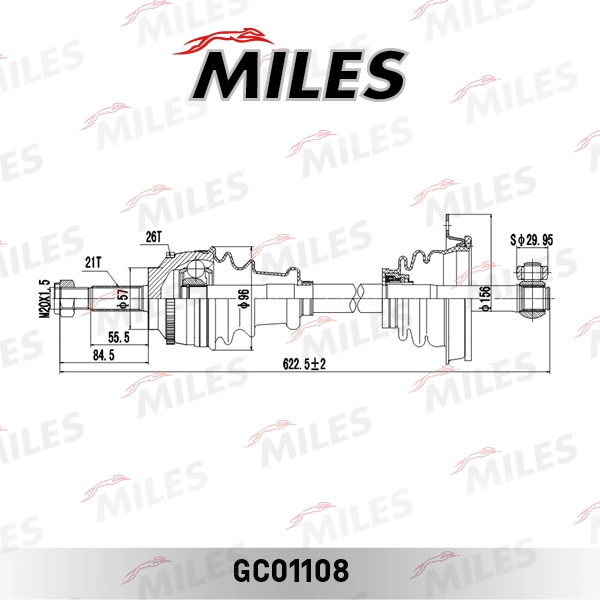 MILES hajtótengely - GC01108 - TothCarparts