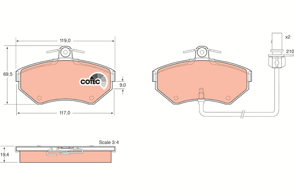 TRW fékbetétkészlet, tárcsafék - GDB1366 - TothCarparts