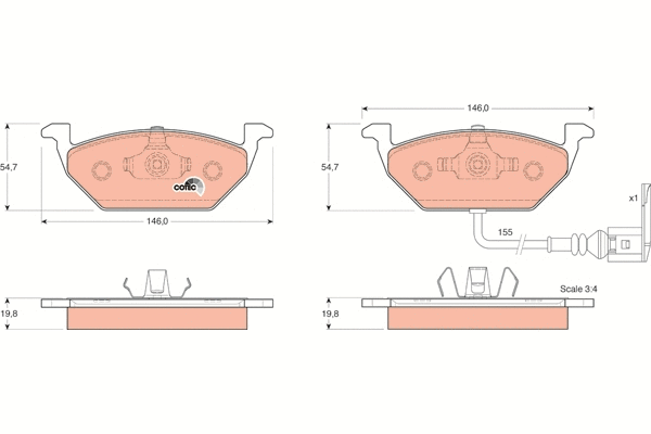 TRW fékbetétkészlet, tárcsafék - GDB1386 - TothCarparts