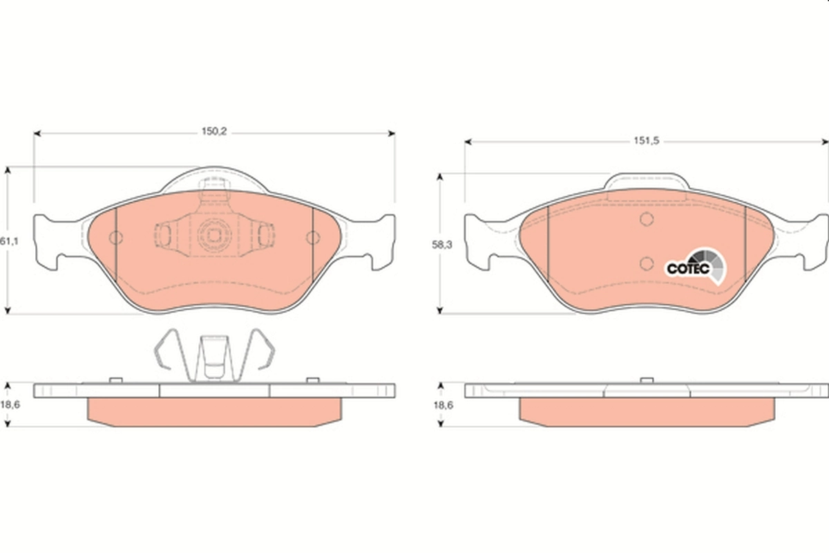 TRW fékbetétkészlet, tárcsafék - GDB1419 - TothCarparts