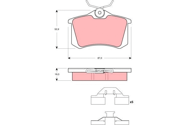 TRW fékbetétkészlet, tárcsafék - GDB1467 - TothCarparts