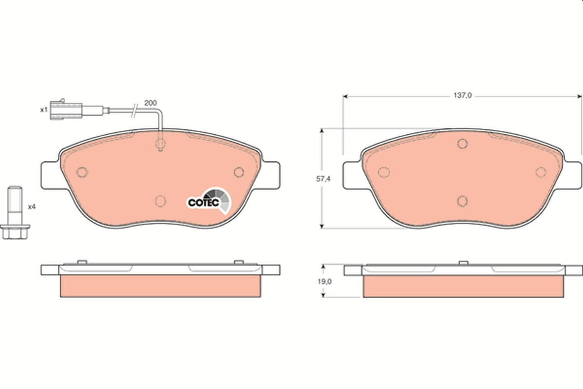 TRW fékbetétkészlet, tárcsafék - GDB1483 - TothCarparts