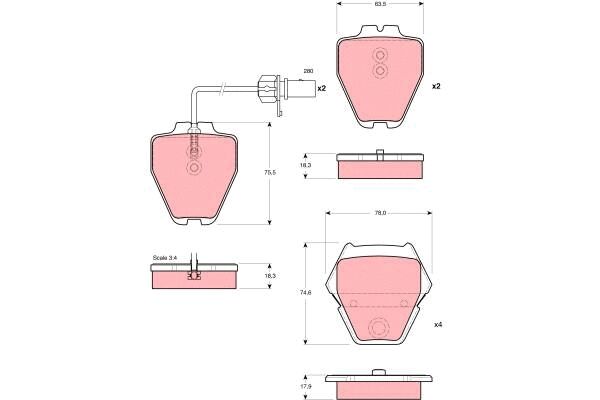 TRW fékbetétkészlet, tárcsafék - GDB1505 - TothCarparts