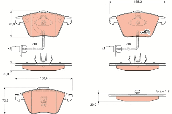 TRW fékbetétkészlet, tárcsafék - GDB1528 - TothCarparts