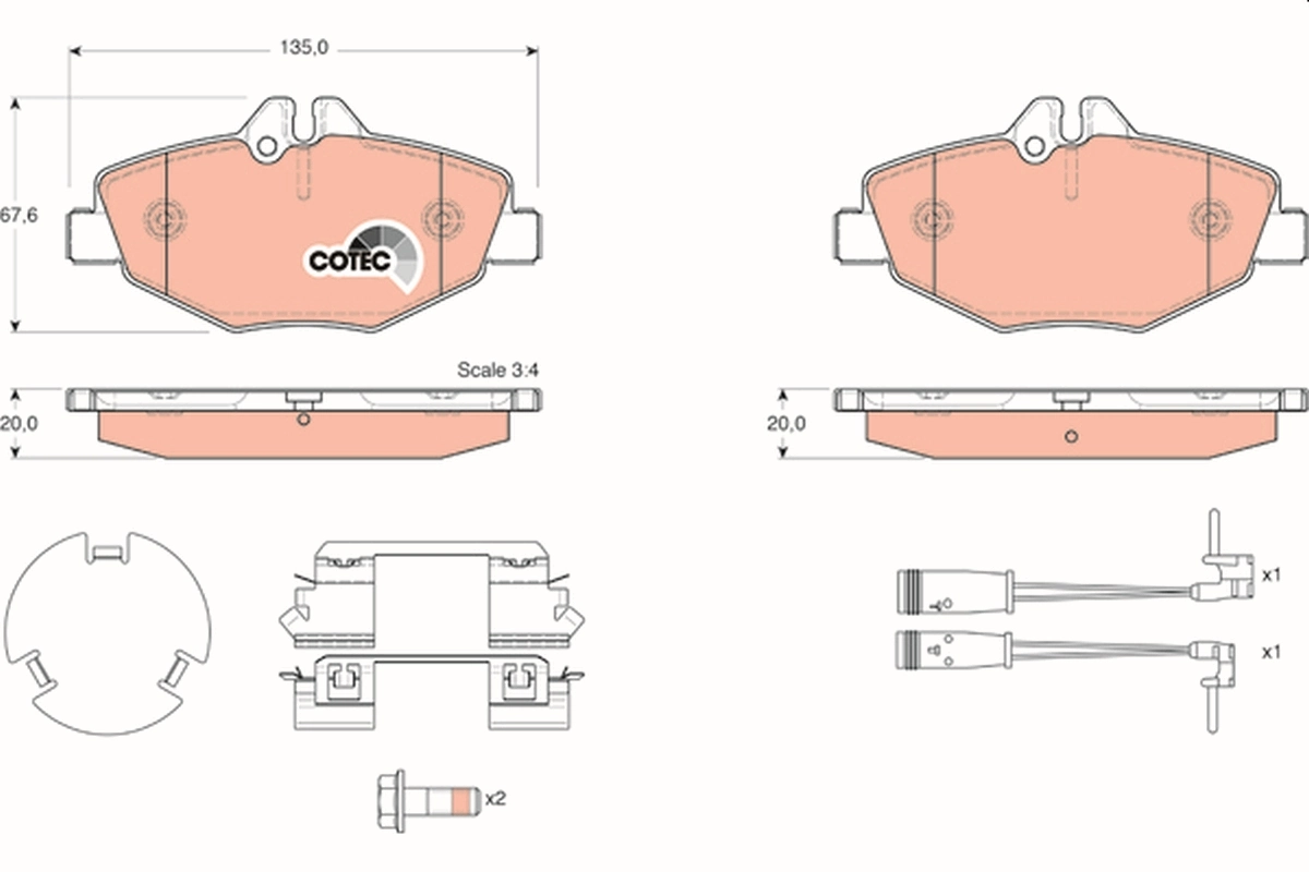 TRW fékbetétkészlet, tárcsafék - GDB1542 - TothCarparts