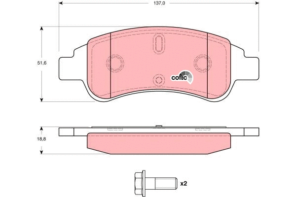 TRW fékbetétkészlet, tárcsafék - GDB1623 - TothCarparts