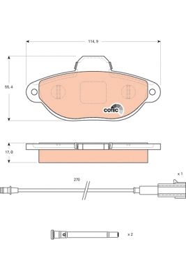 TRW fékbetétkészlet, tárcsafék - GDB1745 - TothCarparts