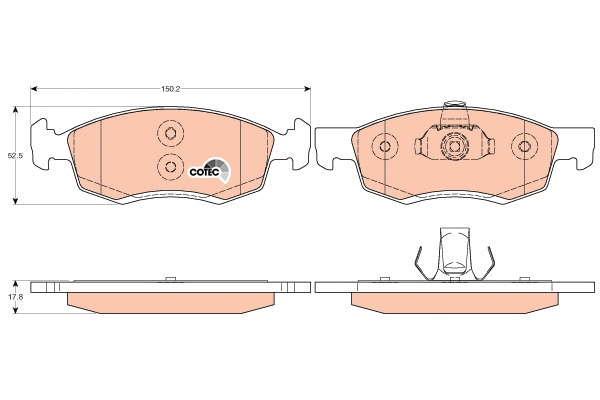TRW fékbetétkészlet, tárcsafék - GDB1749 - TothCarparts