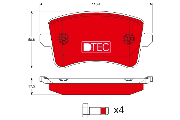 TRW fékbetétkészlet, tárcsafék - GDB1765DTE - TothCarparts