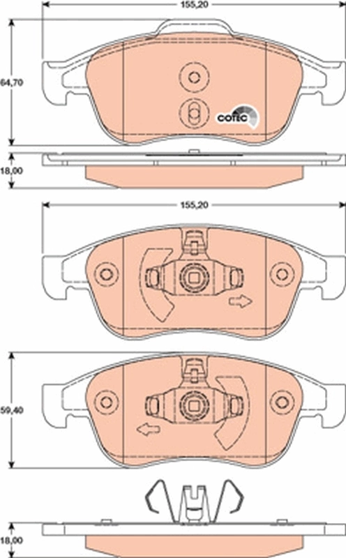 TRW fékbetétkészlet, tárcsafék - GDB1789 - TothCarparts