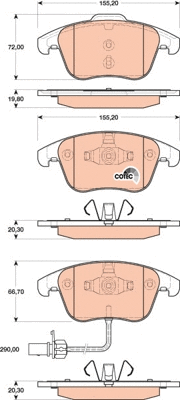 TRW fékbetétkészlet, tárcsafék - GDB1814 - TothCarparts