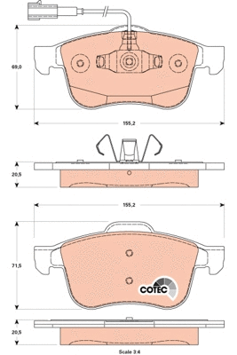 TRW fékbetétkészlet, tárcsafék - GDB1880 - TothCarparts