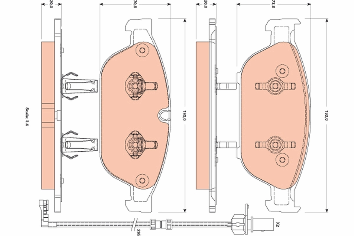 TRW fékbetétkészlet, tárcsafék - GDB1883 - TothCarparts