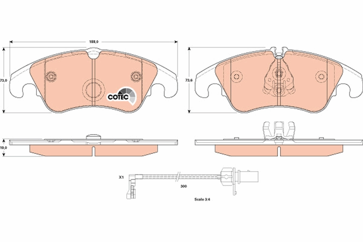 TRW fékbetétkészlet, tárcsafék - GDB1908 - TothCarparts