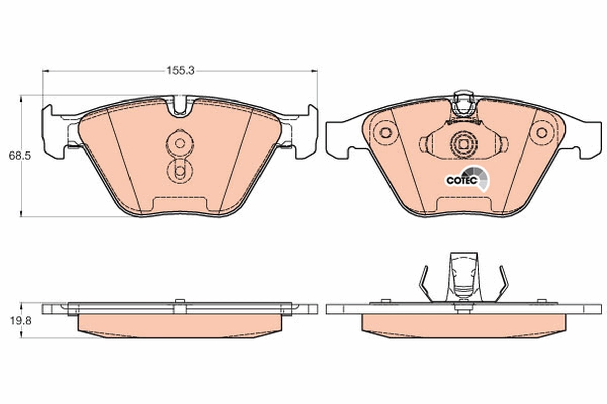 TRW fékbetétkészlet, tárcsafék - GDB2021 - TothCarparts