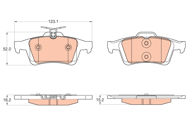 TRW fékbetétkészlet, tárcsafék - GDB2033 - TothCarparts