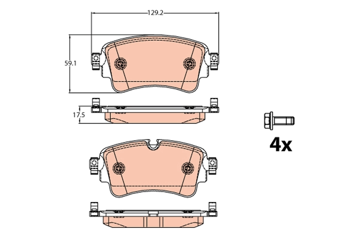 TRW fékbetétkészlet, tárcsafék - GDB2132 - TothCarparts