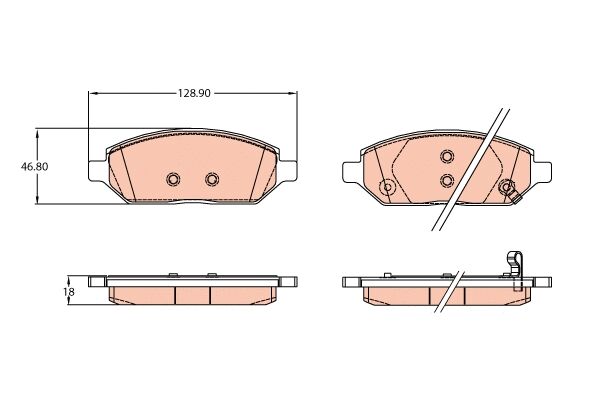 TRW fékbetétkészlet, tárcsafék - GDB2135 - TothCarparts