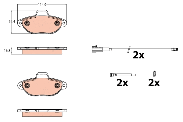 TRW fékbetétkészlet, tárcsafék - GDB2141 - TothCarparts