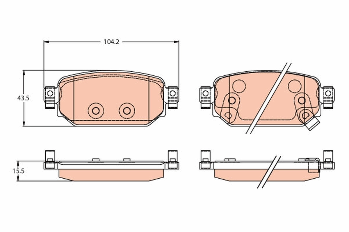 TRW fékbetétkészlet, tárcsafék - GDB2172 - TothCarparts