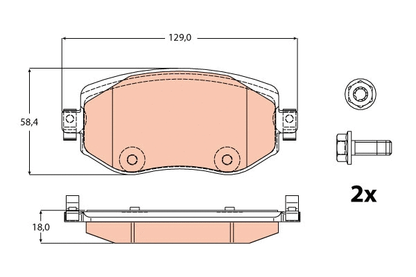 TRW fékbetétkészlet, tárcsafék - GDB2175 - TothCarparts