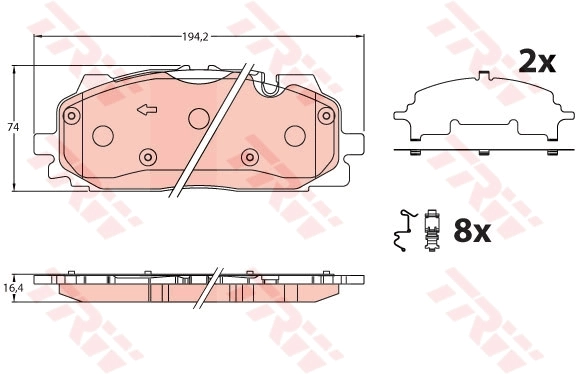 TRW fékbetétkészlet, tárcsafék - GDB2190 - TothCarparts