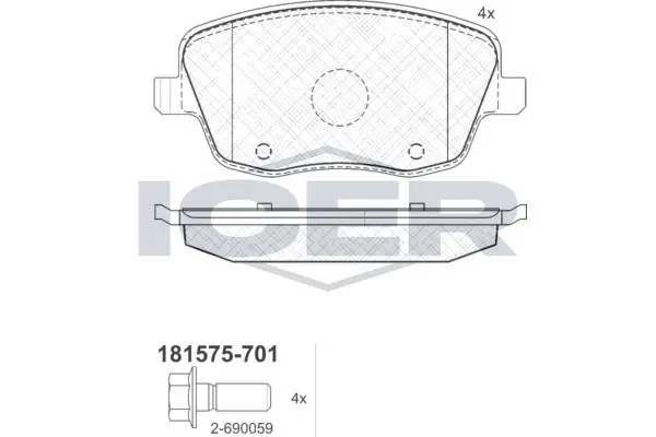 ANDEL fékbetétkészlet, tárcsafék - 181575-701 - TothCarparts