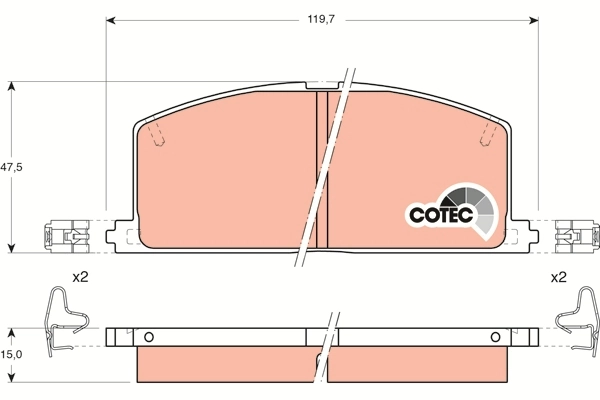 TRW fékbetétkészlet, tárcsafék - GDB323AT - TothCarparts