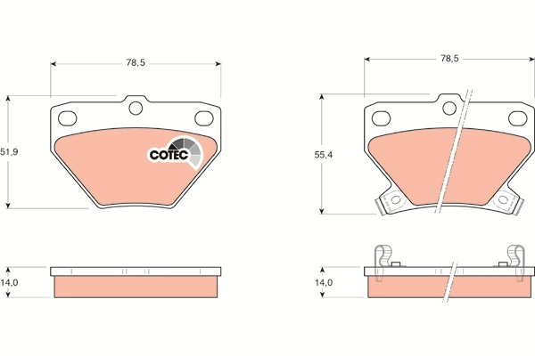 TRW fékbetétkészlet, tárcsafék - GDB3243DT - TothCarparts