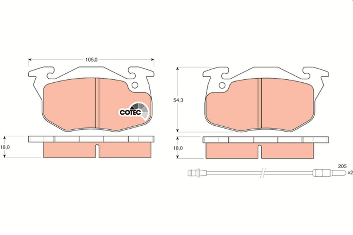TRW fékbetétkészlet, tárcsafék - GDB327 - TothCarparts