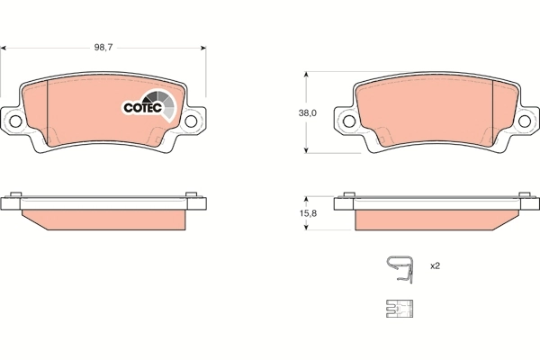 TRW fékbetétkészlet, tárcsafék - GDB3289DT - TothCarparts