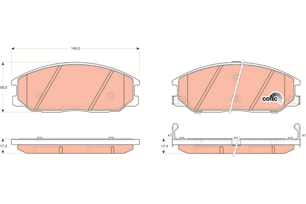 TRW fékbetétkészlet, tárcsafék - GDB3297AT - TothCarparts