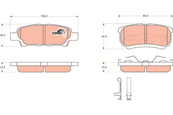 TRW fékbetétkészlet, tárcsafék - GDB3341AT - TothCarparts